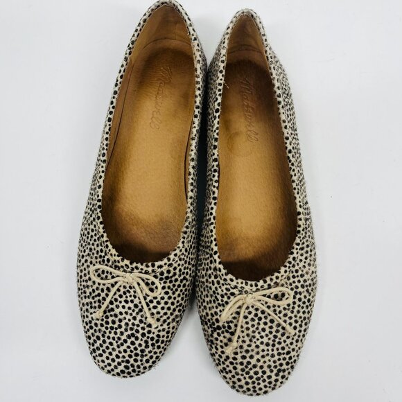 Madewell Animal Print "The Adelle" Ballet Flat in Spot Dot Calf Hair Sz. 7.5 - Picture 7 of 8